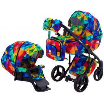 Коляска 2 в 1 Adamex Luciano Y123 різнобарвний калейдоскоп