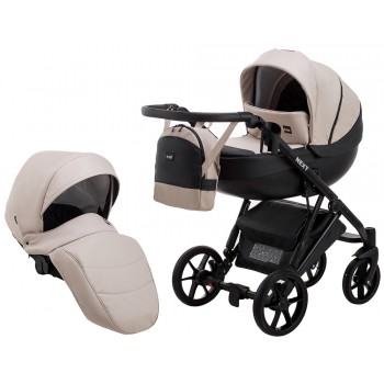 Коляска 2 в 1 Bair Next кожа 100% 22 латте