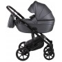 Коляска 2 в 1 Bair Polo (Black) шкіра 100% 33 графіт (перламутр)