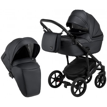 Коляска 2 в 1 Bair Polo (Black) шкіра 100% 32 чорний