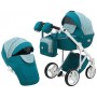 Коляска 2 в 1 Adamex Luciano jeans Q204 зеленый (зигзаг)