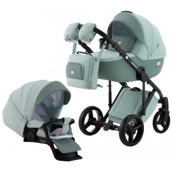 Коляска 2 в 1 Adamex Lucianо CR234 нефрит - нефрит шкіра (видавлена точка)