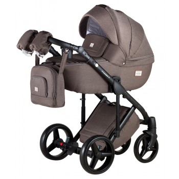 Коляска 2 в 1 Adamex Luciano jeans Q6 капучіно
