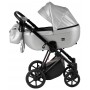 Коляска 2 в 1 Bair Infinity шкіра 100% BI-03 silver (срібло, перламутр)