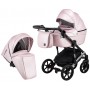 Коляска 2 в 1 Bair Polo (Silver) шкіра 100% 39S рожевий (перламутр)