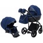 Коляска 2 в 1 Adamex Chantal C204-CZ темно-синій білий кант)
