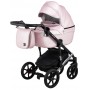 Коляска 2 в 1 Bair Polo (Silver) шкіра 100% 39S рожевий (перламутр)