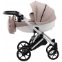 Коляска 2 в 1 Bair Next White кожа 100% 64 латте