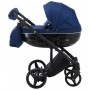 Коляска 2 в 1 Adamex Chantal C204-CZ темно-синій білий кант)