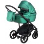 Коляска 2 в 1 Bair Polo (Black) шкіра 100% 29 зелений (перламутр)