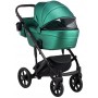 Коляска 2 в 1 Bair Polo (Black) шкіра 100% 29 зелений (перламутр)