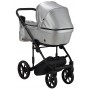 Коляска 2 в 1 Adamex Amelia кожа 100% SM13 серебро перламутр