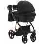Коляска 2 в 1 Adamex Belissa Special Edidion (Pink Gold) PS-571 Чорний-Чорна шкіра (перфорація)