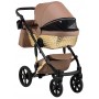 Коляска 2 в 1 Bair Star (Gold) кожа 100% 16G капучино - золотая люлька