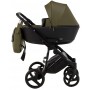 Коляска 2 в 1 Bair Mirello кожа 100% M-35/30 хаки - черный