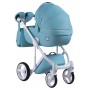 Коляска 2 в 1 Adamex Luciano кожа 100% Q113 голубой