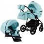 Коляска 2 в 1 Adamex Hybryd Plus BR233 блакитний - блакитна шкіра (видавлений точка)
