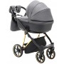 Коляска 2 в 1 Adamex Belissa Special Edidion (Gold) PS-608 графит - графит кожа (перфорация)