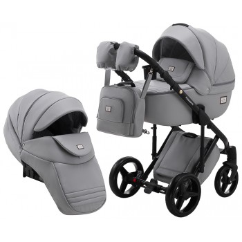 Коляска 2 в 1 Adamex Luciano кожа 100% Q101CZ серый