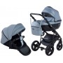 Коляска 2 в 1 Bair Crystal 100% кожа BC-32 серый перламутр - черный