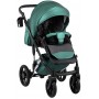 Коляска 2 в 1 Bair Star (Silver) шкіра 100% 41S зелений (перламутр) - графітова люлька