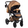 Коляска 2 в 1 Bair Star White (Cooper) шкіра 100% 01C бронза (перламутр) - біла люлька