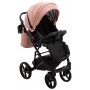 Коляска 2 в 1 Bair Marcel кожа 100%  розовый (пудра)