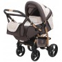 Коляска трансформер Adamex Young Drifting шоколад-бежевий-бежевий візерунок
