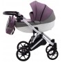 Коляска 2 в 1 Bair Next White кожа 100% 62 светло-сиреневый