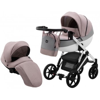 Коляска 2 в 1 Bair Next White Soft 55 латте