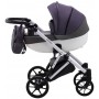 Коляска 2 в 1 Bair Next White кожа 100% 61 сирень