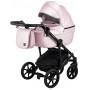 Коляска 2 в 1 Bair Polo (Black) кожа 100% 39 розовый (перламутр)