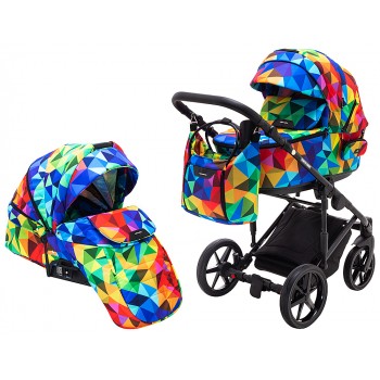 Коляска 2 в 1 Adamex Porto Light Lux Y-123 разноцветный калейдоскоп