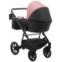 Коляска 2 в 1 Bair Kiwi шкіра 100% BK-44/15 рожевий (пудра) - чорний