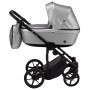 Коляска 2 в 1 Adamex Amelia кожа 100% SM13 серебро перламутр
