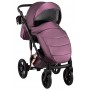 Коляска 2 в 1 Bair Star (Cooper) кожа 100% 51C фиолет (перламутр) - медная люлька