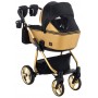 Коляска 2 в 1 Adamex Sierra Polar (Gold) SR436 черный (люрикс) - золотой кожа (перфорация)