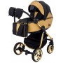 Коляска 2 в 1 Adamex Sierra Polar (Gold) SR403 чорний - золотий шкіра (перфорація)