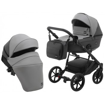 Коляска 2 в 1 Bair Kiwi шкіра 100% BK-21/15 сірий - графіт