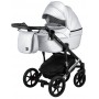 Коляска 2 в 1 Bair Polo (Silver) шкіра 100% 27S срібло (перламутр)