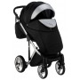 Коляска 2 в 1 Adamex Luciano Polar (Chrome) Y843 чорний (люрикс) - срібло шкіра