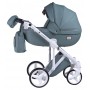 Коляска 2 в 1 Adamex Luciano шкіра 100% Q114 нефрит