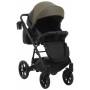 Коляска 2 в 1 Bair Kiwi шкіра 100% BK - 11/15 Хакі-чорний