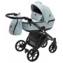 Коляска 2 в 1 Bair Tokyo кожа 100% 70 светло-серый