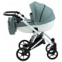 Коляска 2 в 1 Bair Next White кожа 100% 68 нефрит