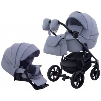 Коляска 2 в 1 Adamex Hybryd Plus шкіра 100% BR333 лавандовий