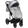 Коляска 2 в 1 Adamex Amelia кожа 100% SM13 серебро перламутр
