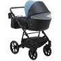 Коляска 2 в 1 Bair Kiwi шкіра 100% BK-7/15 блакитний-Чорний