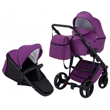 Коляска 2 в 1 Bair Leo шкіра 100% GN-41 фіолетовий