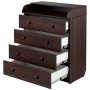 Пеленальный комод Babyroom Комод 4 тел.Big 102x80x50  орех темный